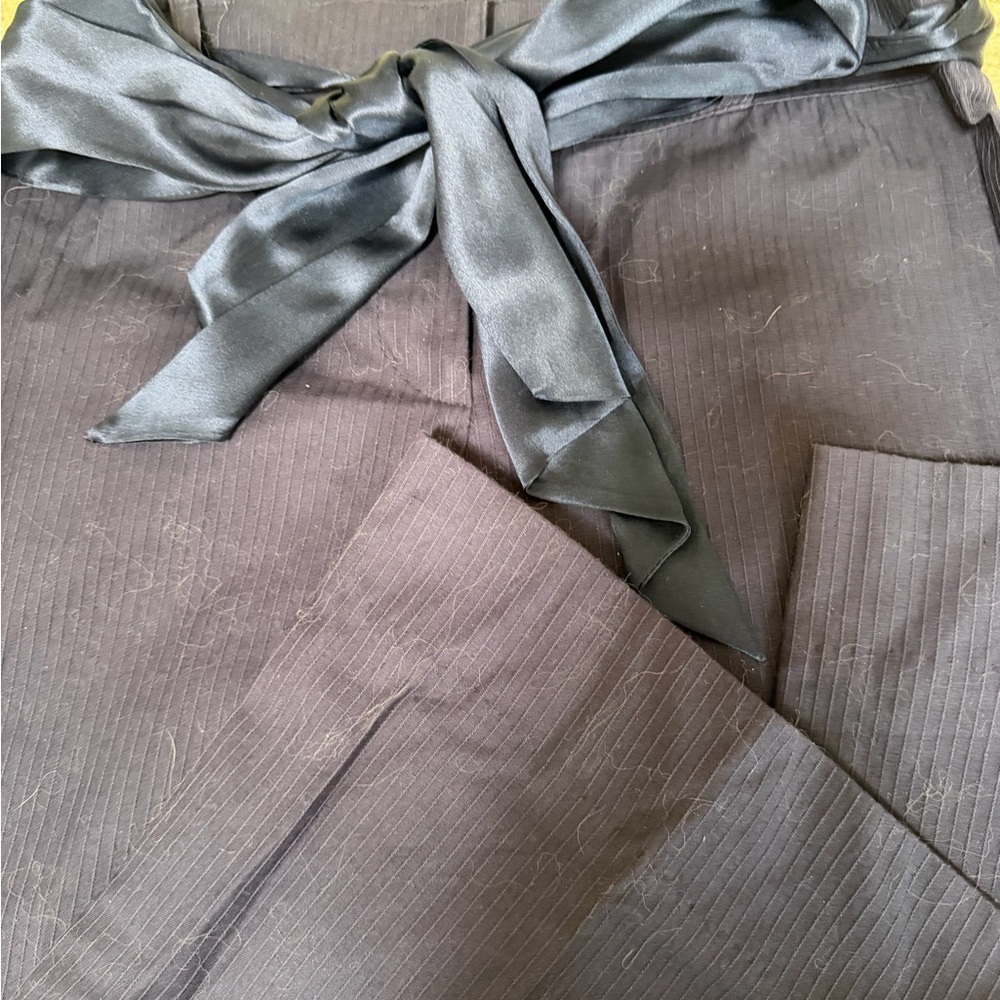 bebe Deep Purple pinstriped Pants w/satin bow tie - Picture 2 of 8
